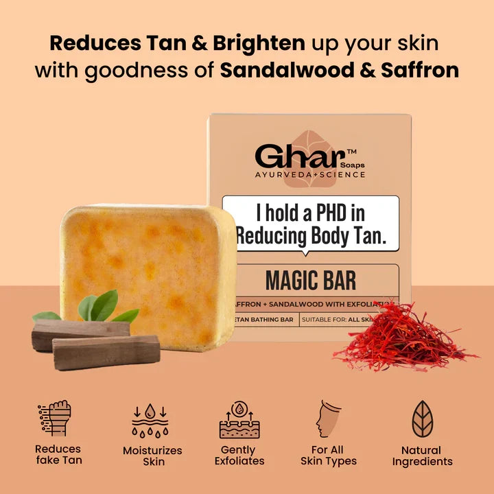 Magic Soap (Sandal Wood and Saffron Soap) PACK 9
