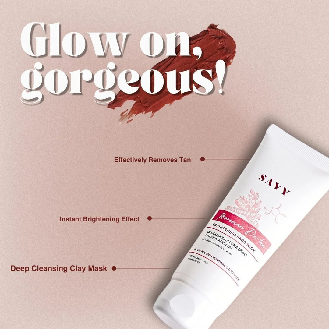 SAYY Moroccan De-tan Brightening face pack for Advance Skin Renewal & Radiance (100 g) PACK OF 5