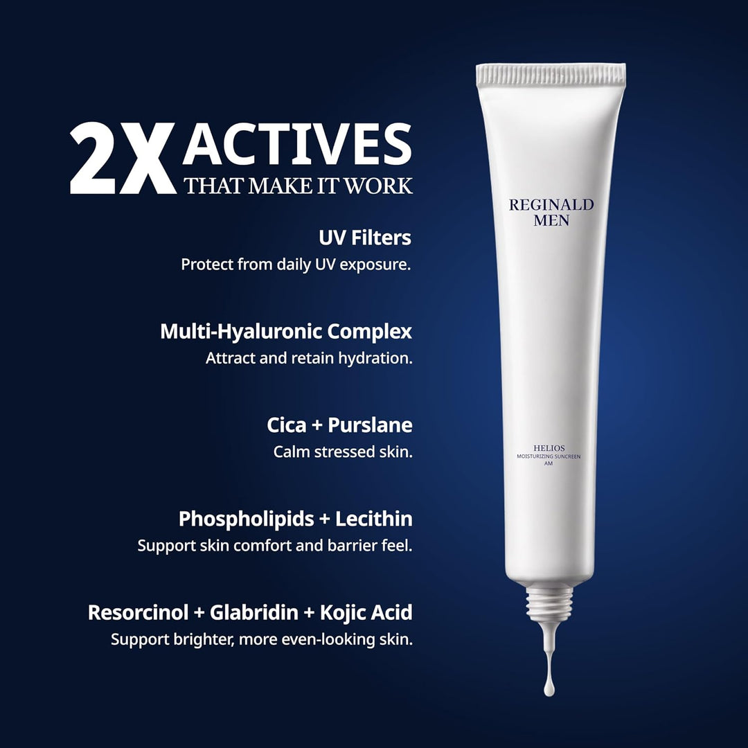 Reginald Men SPF 50+ PA++++ Sunscreen (100g) | In-Vivo Tested | Broad Spectrum UVA/UVB Protection | Brightening & Hydrating | Lightweight, Oil-Free & Non-Sticky | Daily Sun Protection for Men (PACK OF 4)