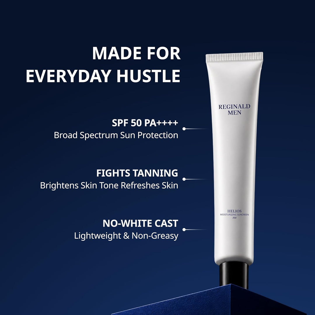 Reginald Men SPF 50+ PA++++ Sunscreen (100g) | In-Vivo Tested | Broad Spectrum UVA/UVB Protection | Brightening & Hydrating | Lightweight, Oil-Free & Non-Sticky | Daily Sun Protection for Men (PACK OF 4)